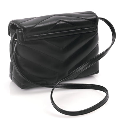 Saint Laurent Calfskin Y Quilted Monogram Toy Loulou Crossbody Bag Black 2 of 8