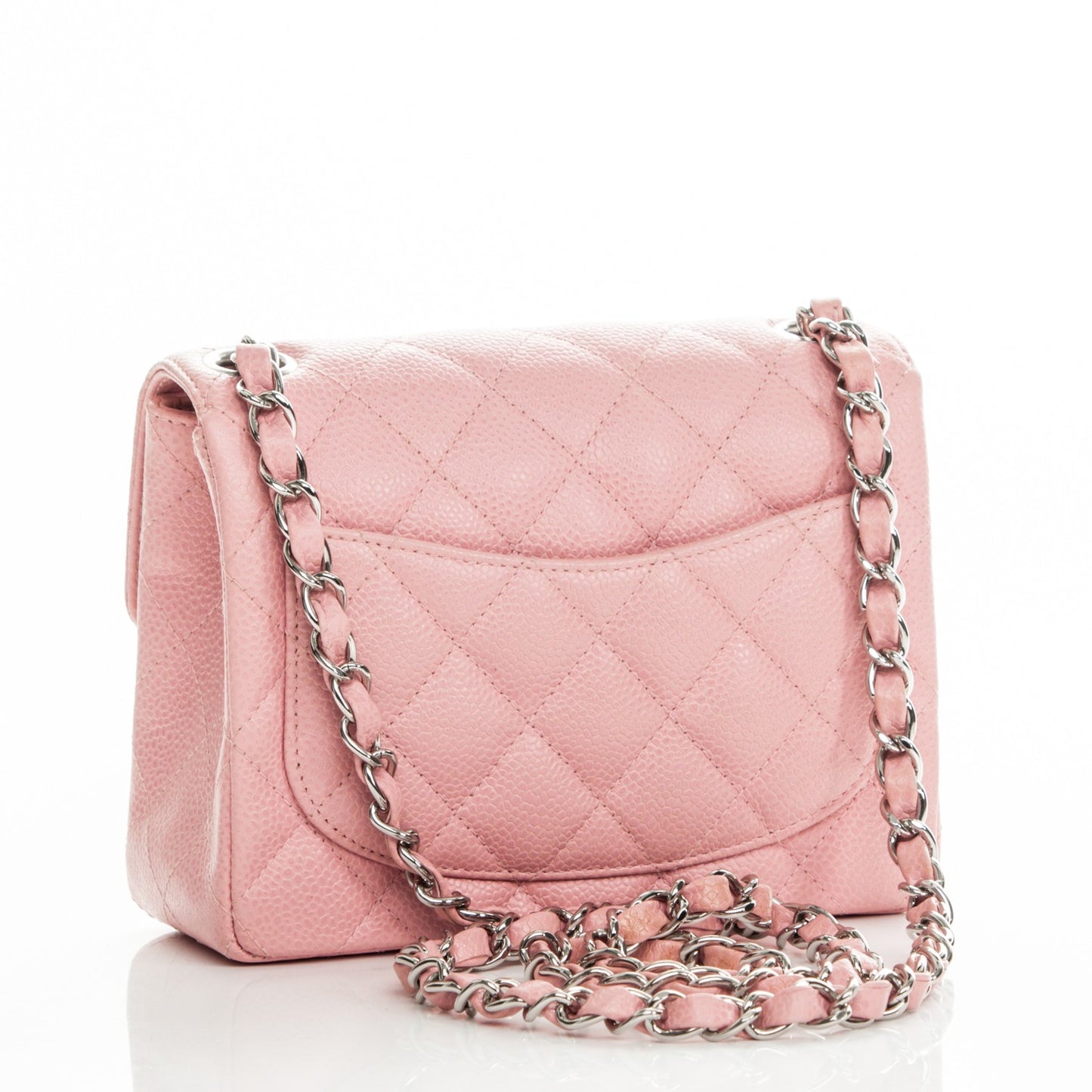 Caviar Quilted Mini Square Flap Pink