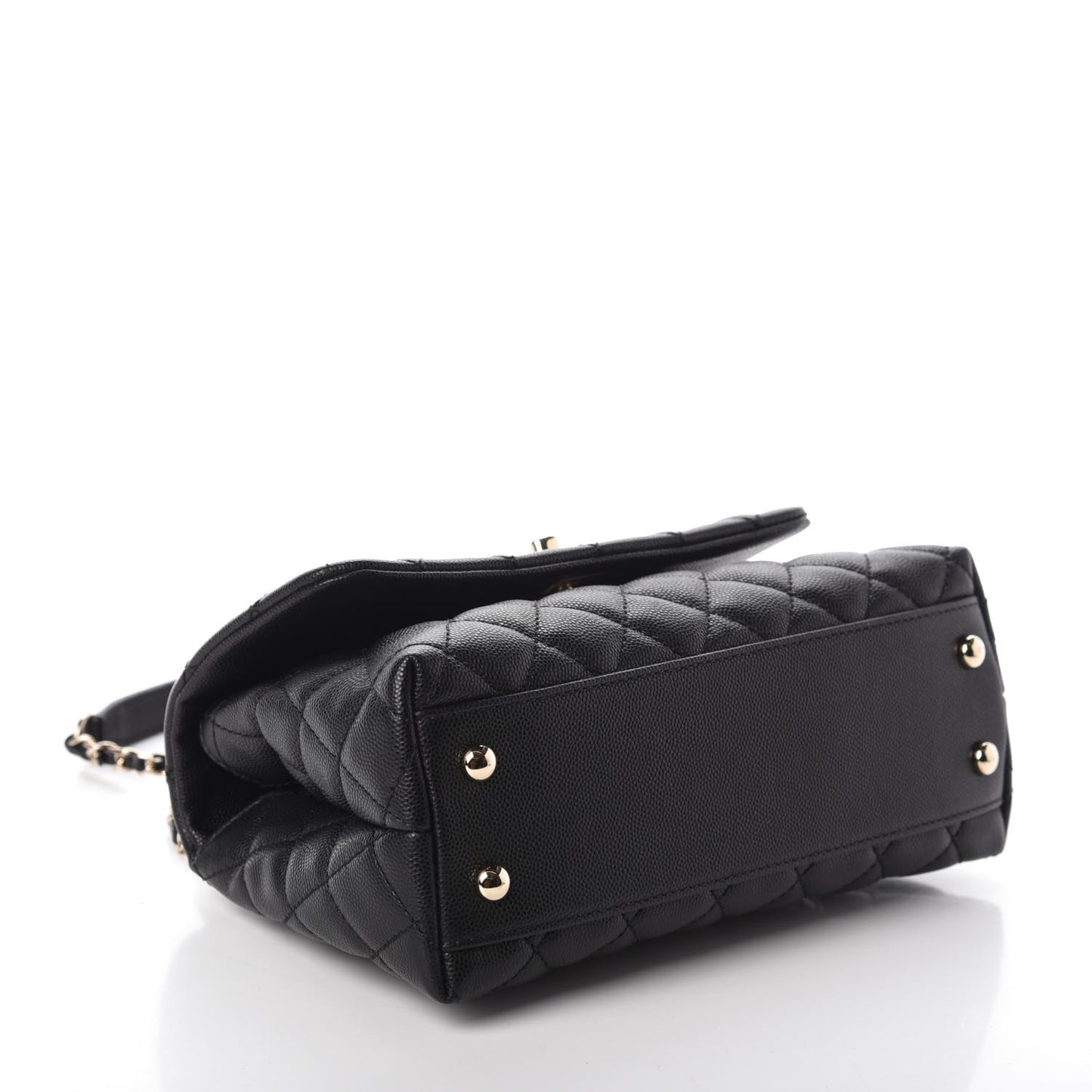 Caviar Quilted Mini Coco Handle Flap Black