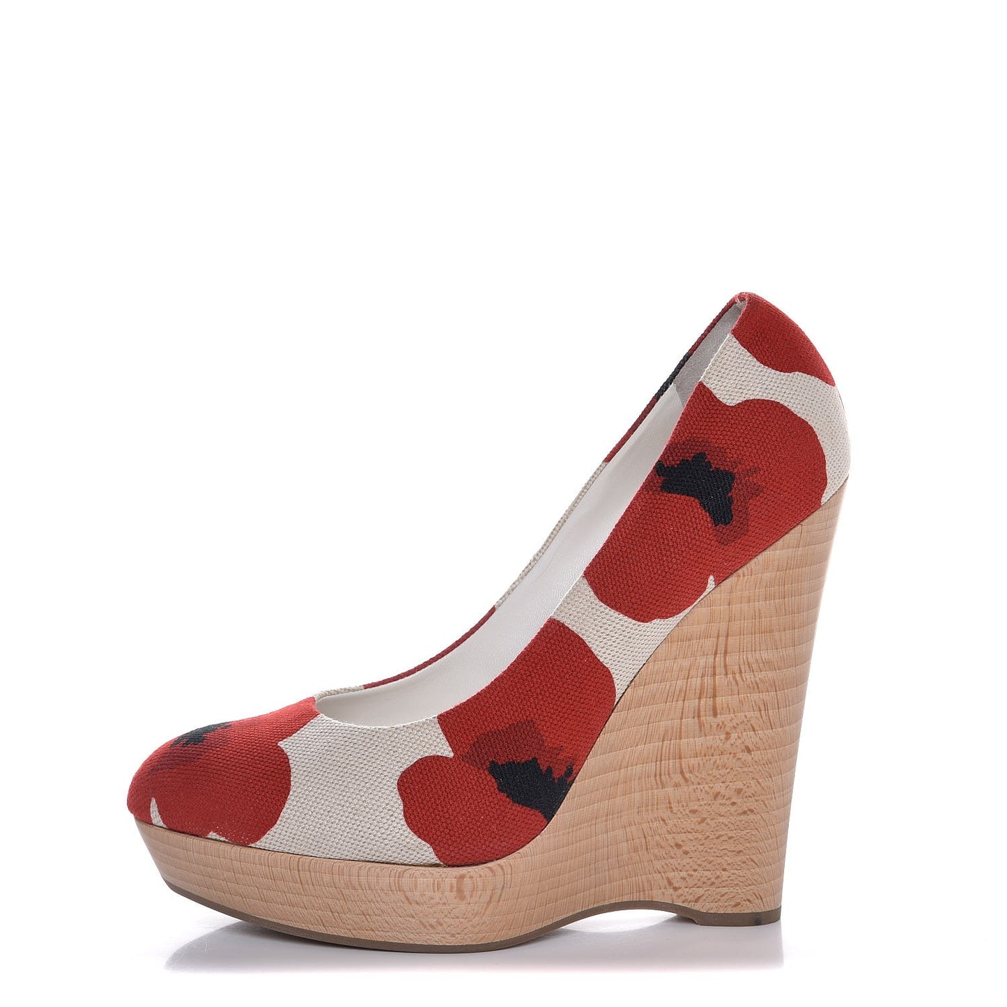 Canvas Printed Maryna 105 Wedges 40 Blanc Poppy