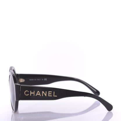 Chanel Acetate Polarized Round Sunglasses 5410 Black 3 of 7