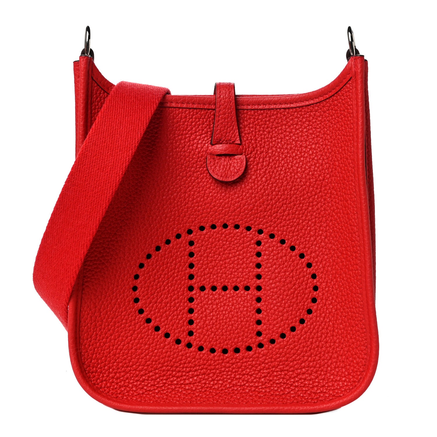 Hermes Taurillon Clemence Evelyne TPM Rouge De Coeur 1 of 10