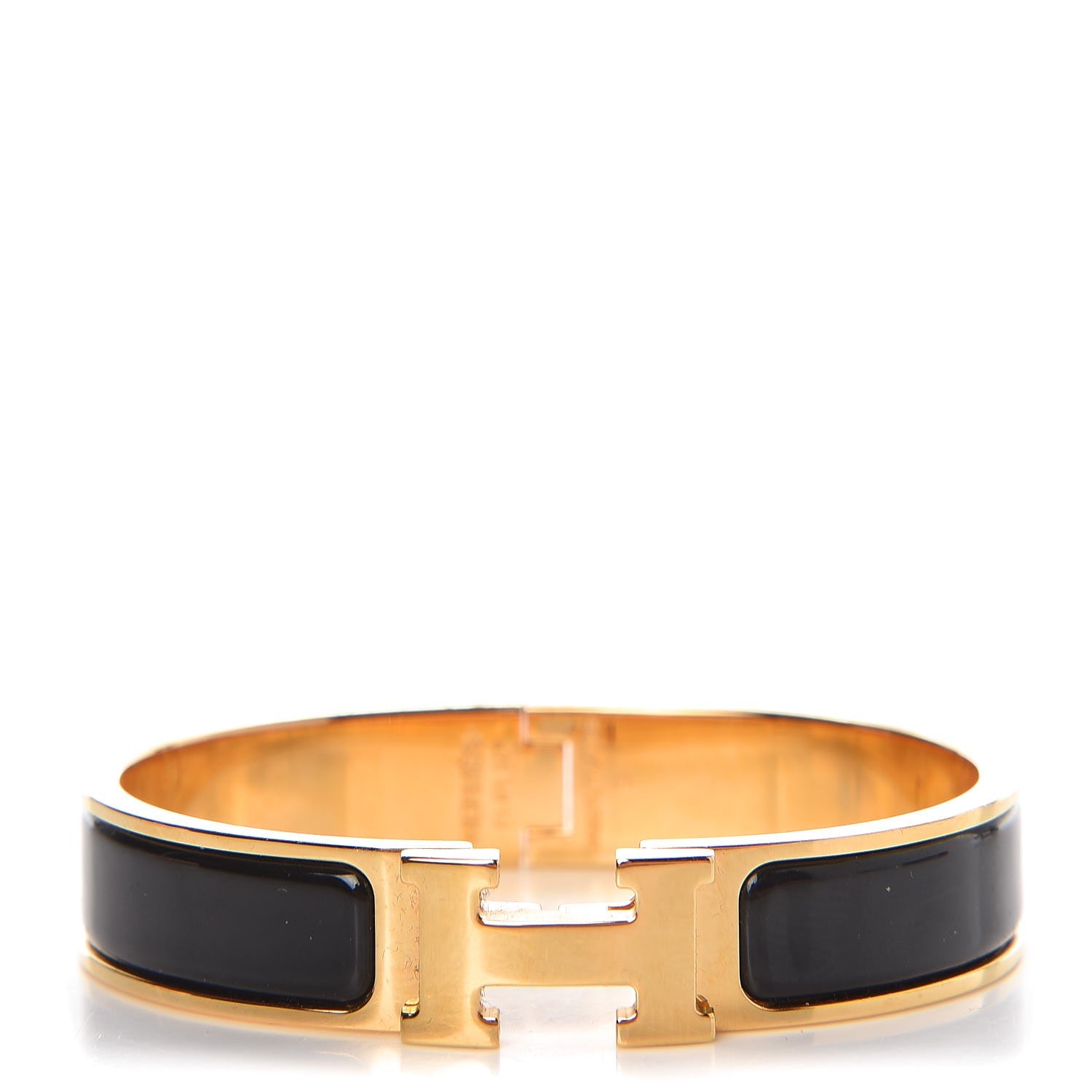 Hermes Enamel Narrow Clic Clac H Bracelet PM Black 1 of 5