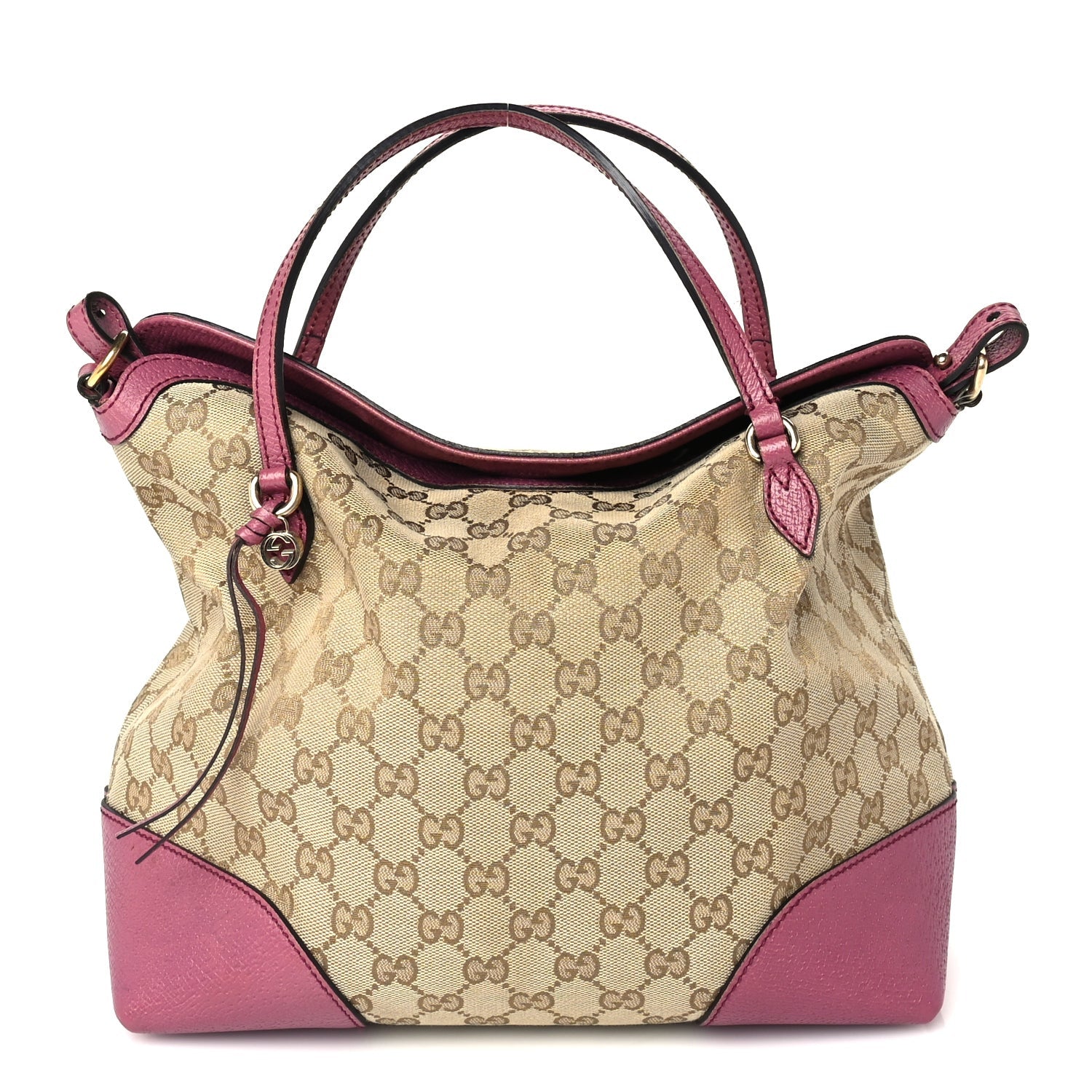 Gucci Monogram Medium Bree Foldover Tote  Beige Pink 1 of 8