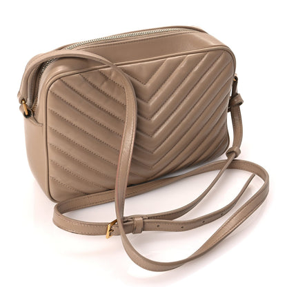 Saint Laurent Calfskin Matelasse Monogram Lou Camera Bag Dark Beige 2 of 8