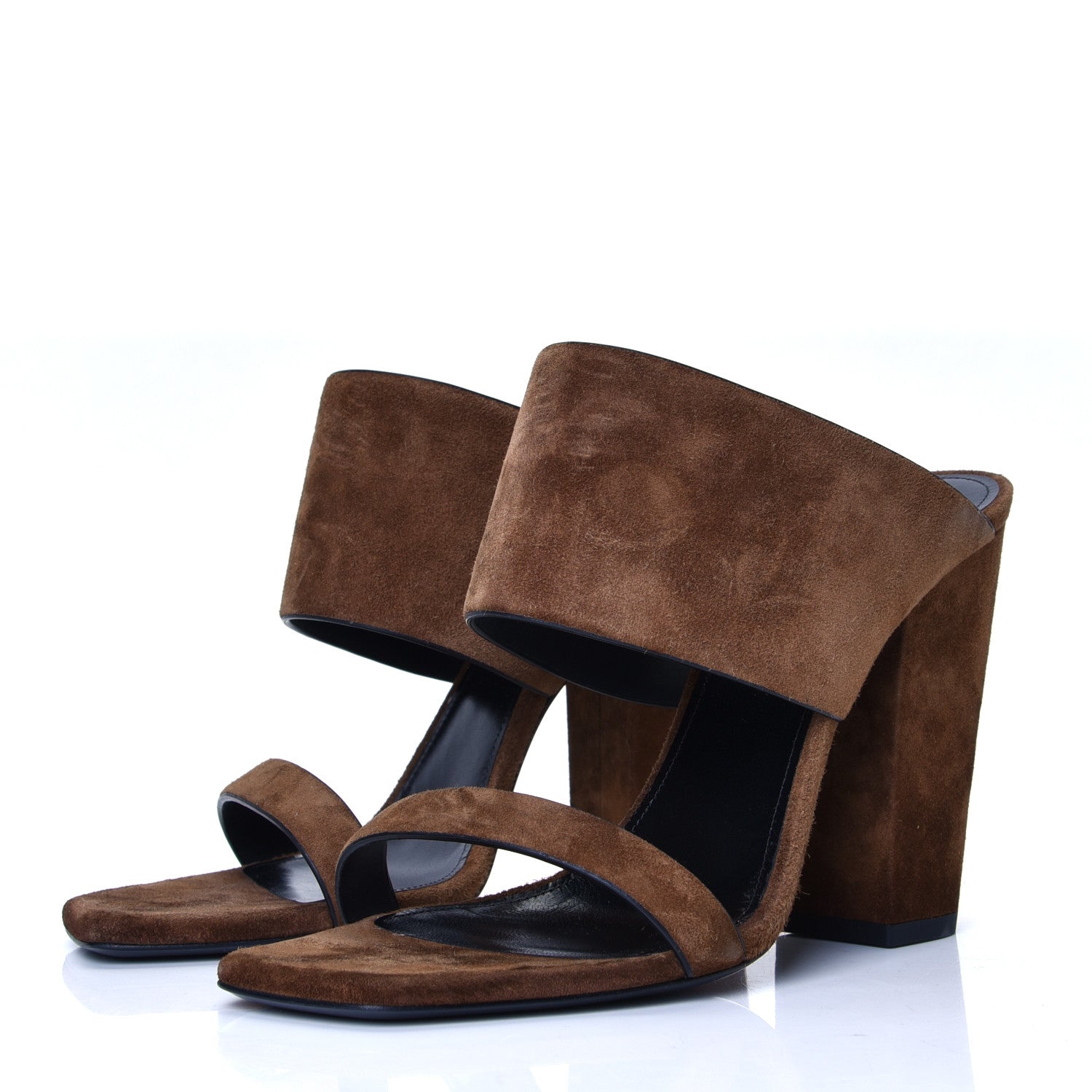 Saint Laurent Suede Oak 100 Mule Sandals 39 Land 2 of 4
