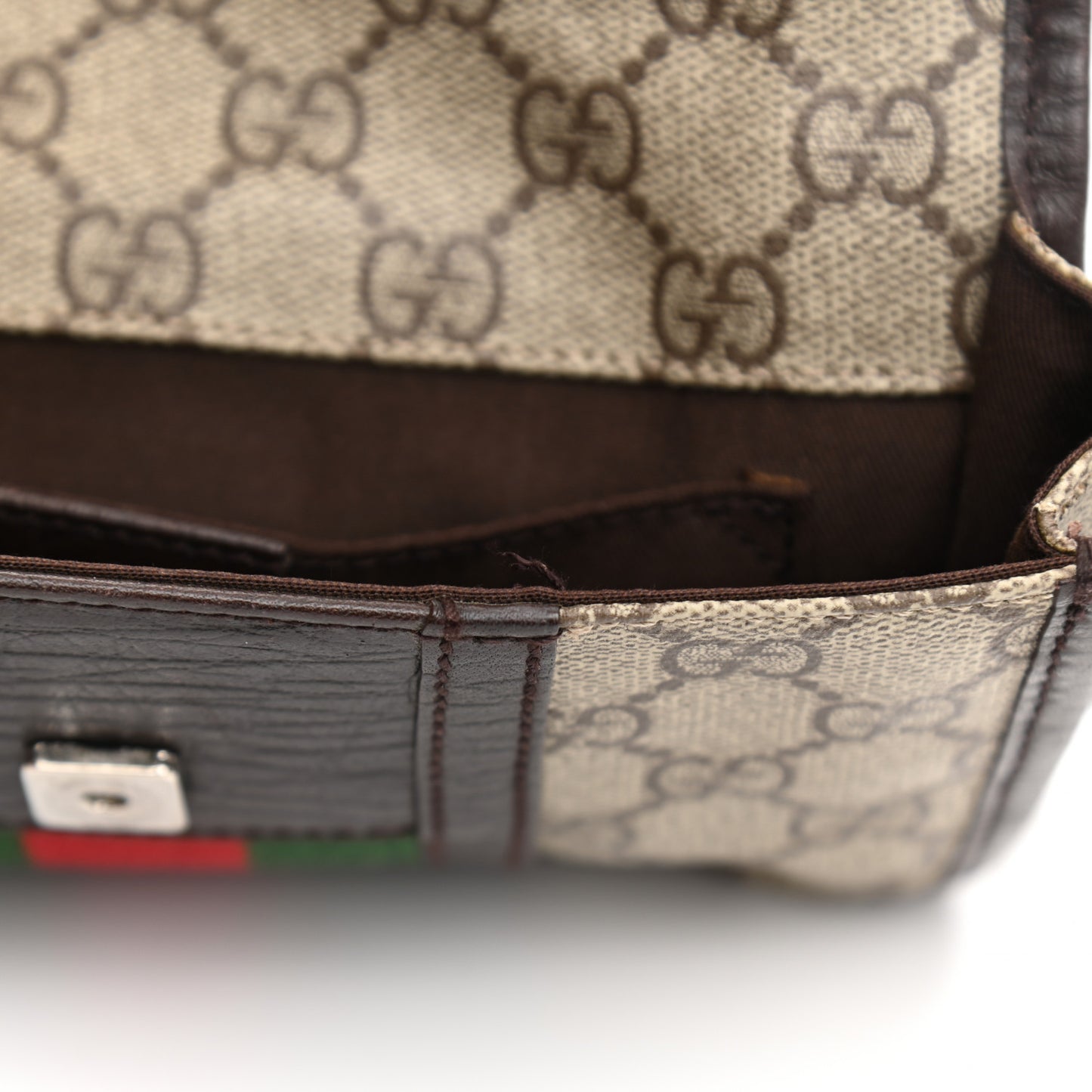 GG Monogram Plus Web Belt Bag Dark Brown