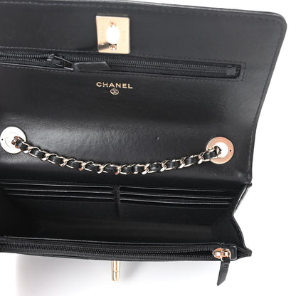 Chanel Lambskin Quilted Trendy CC Wallet On Chain WOC Black 5 of 11
