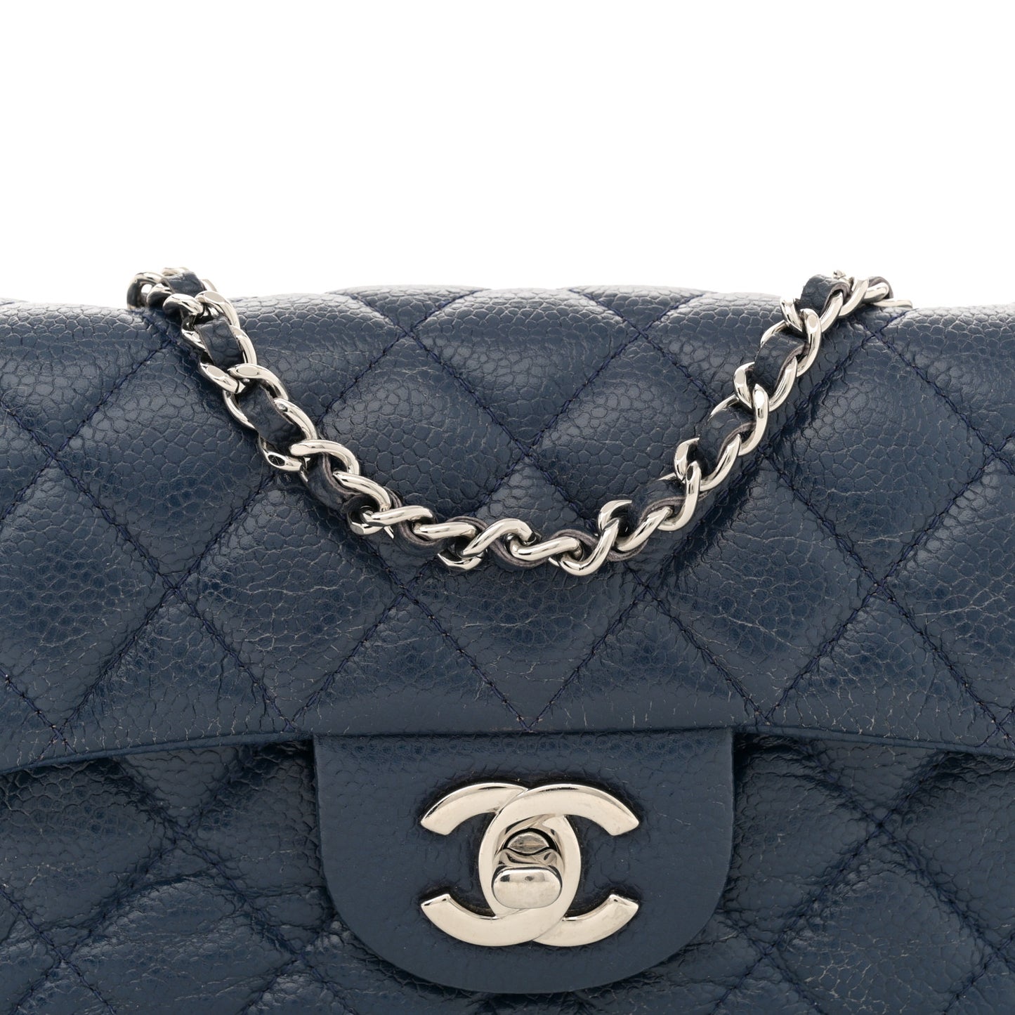 Caviar Quilted Extra Mini Flap Blue