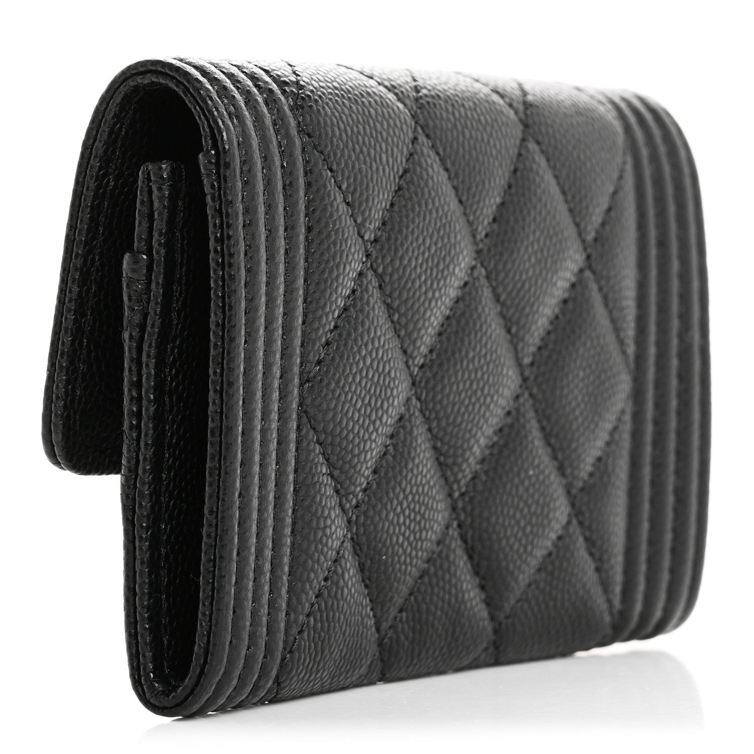 Chanel Caviar Quilted Boy Flap Card Holder Black 3 of 7