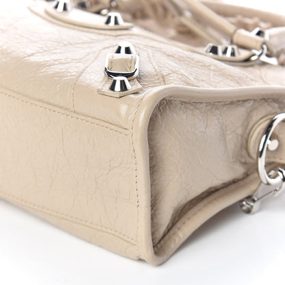 Balenciaga Agneau Classic Silver Hardware Mini City Logo Strap Beige Tapioca 11 of 11