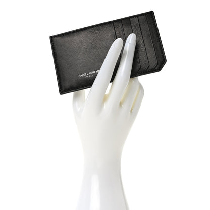 Saint Laurent Calfskin 5 Fragments Zip Pouch Card Holder Black 2 of 6