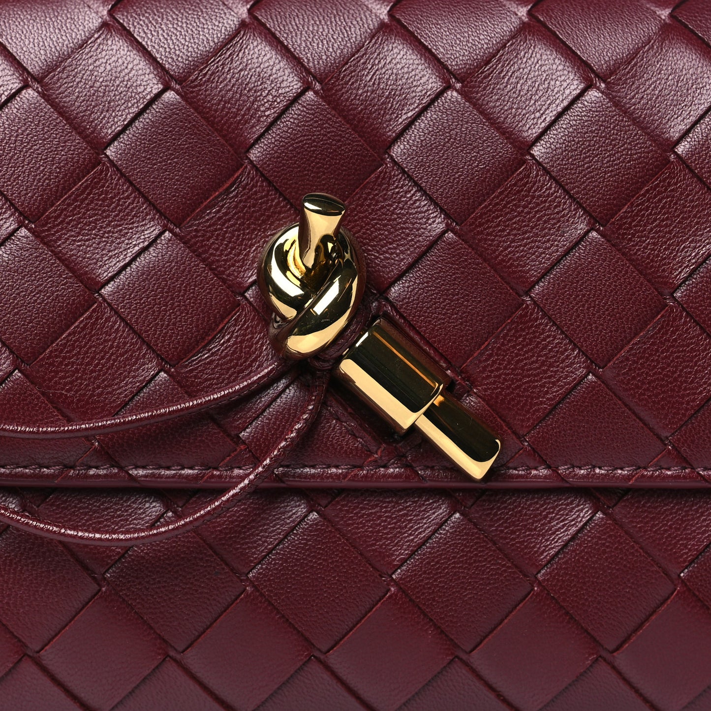 Nappa Intrecciato Mini Andiamo Crossbody Bag Barolo