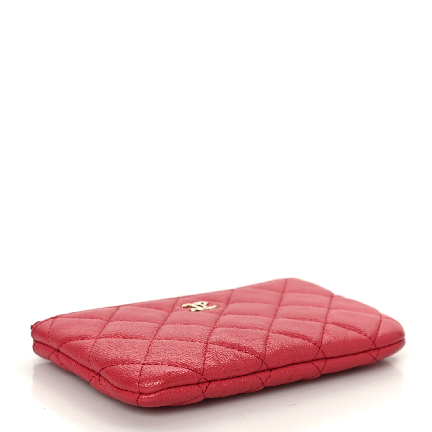 Chanel Iridescent Caviar Quilted Small Cosmetic Case Dark Pink 4 of 7