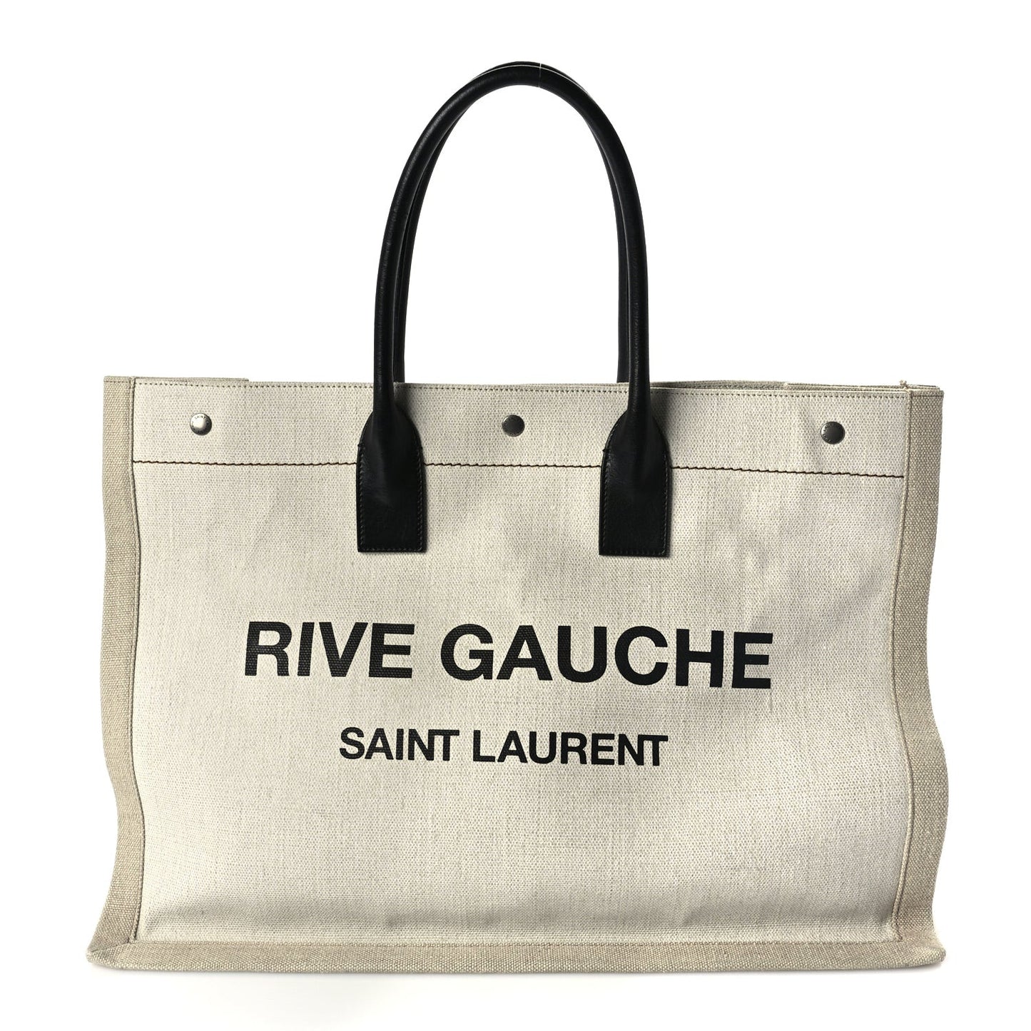 Linen Calfskin Rive Gauche Tote Optic White