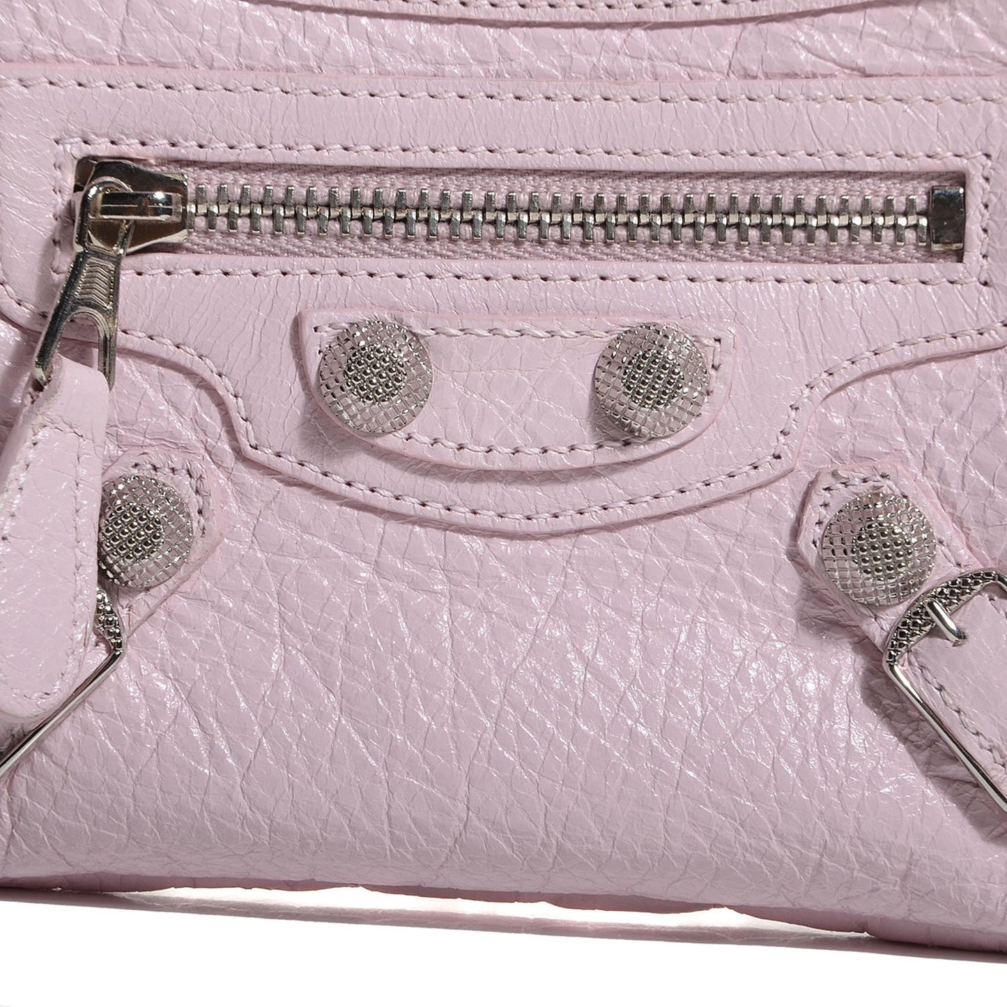 Agneau Giant 12 Silver Hardware M Porte-Monnaie Coin Purse Rose Poudre