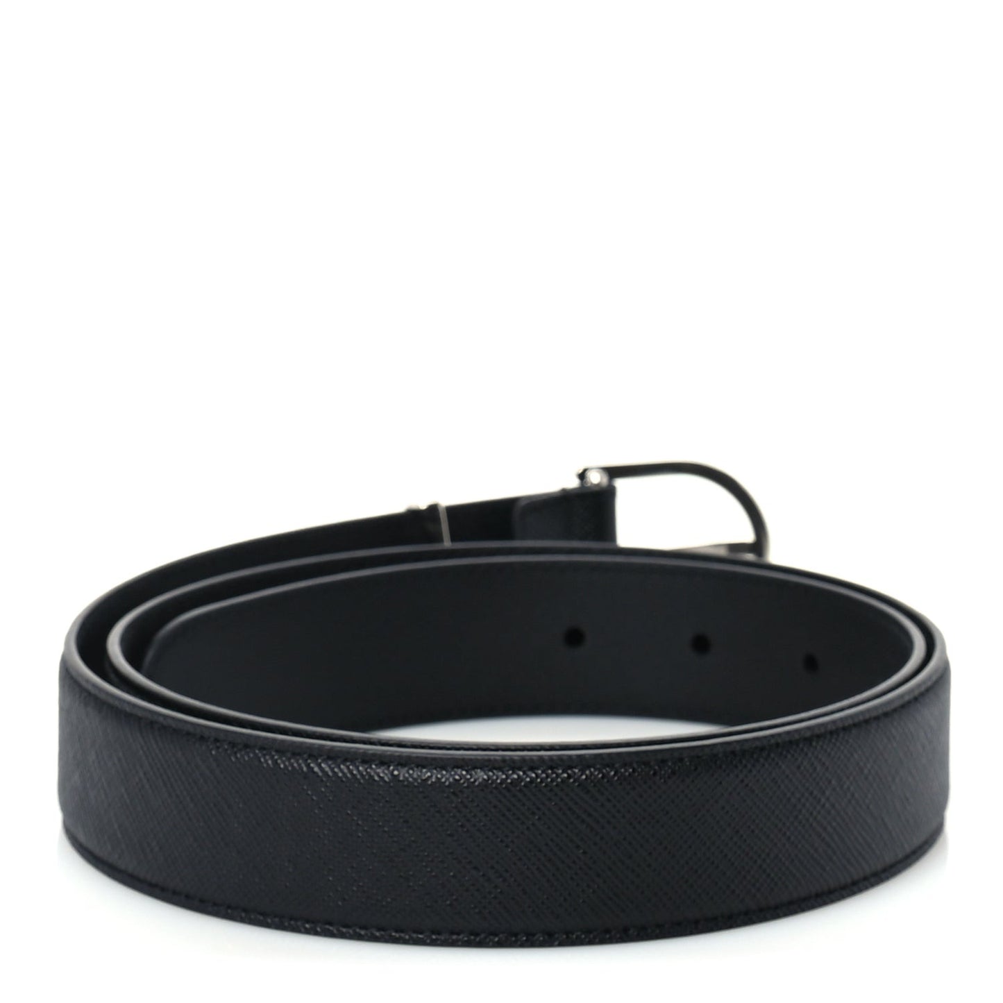 Saffiano Stirrup Buckle Belt 90 36  Black