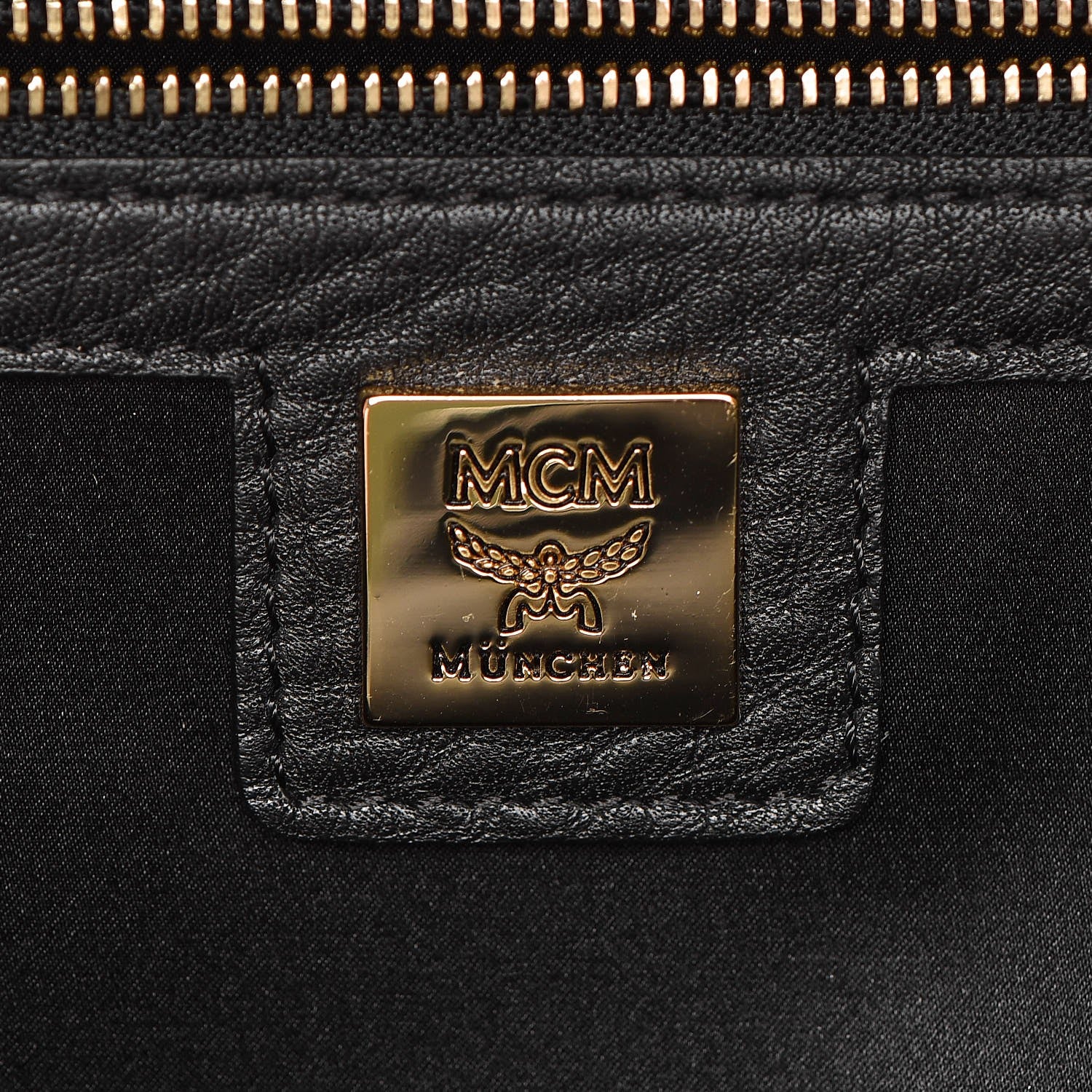 MCM Grainy Lambskin Crystal Studded Medium Stark Backpack Black 7 of 13