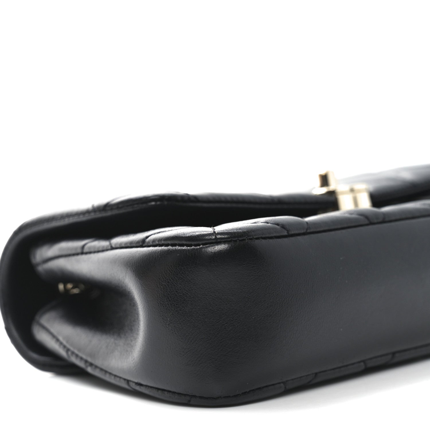 Chanel Lambskin Quilted Rectangular Phone Holder Clutch With Chain Black 9 of 11