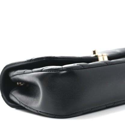 Chanel Lambskin Quilted Rectangular Phone Holder Clutch With Chain Black 9 of 11