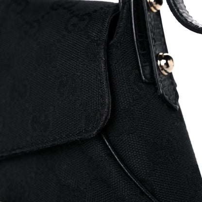 Gucci Monogram Horsebit Web Flap Bag Black Beige 14 of 14