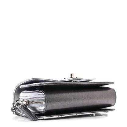 Chanel Metallic Lambskin Like A Wallet Flap Silvery Black 4 of 10