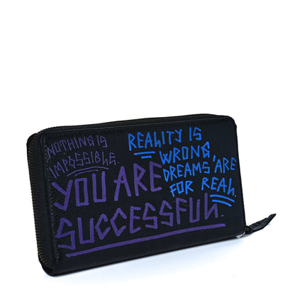 Balenciaga Agneau Arena Graffiti All Over Classic Hardware Continental Zip Around Wallet Black Bleu Violet 3 of 8