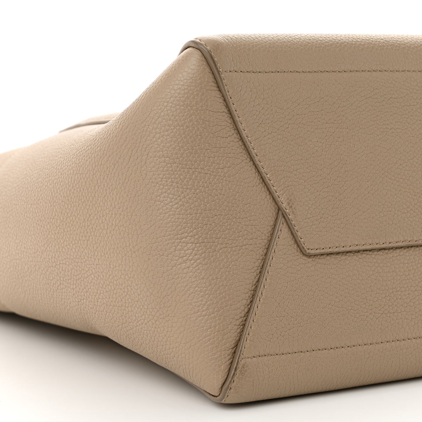 Soft Grained Calfskin Sangle Bucket Bag Taupe