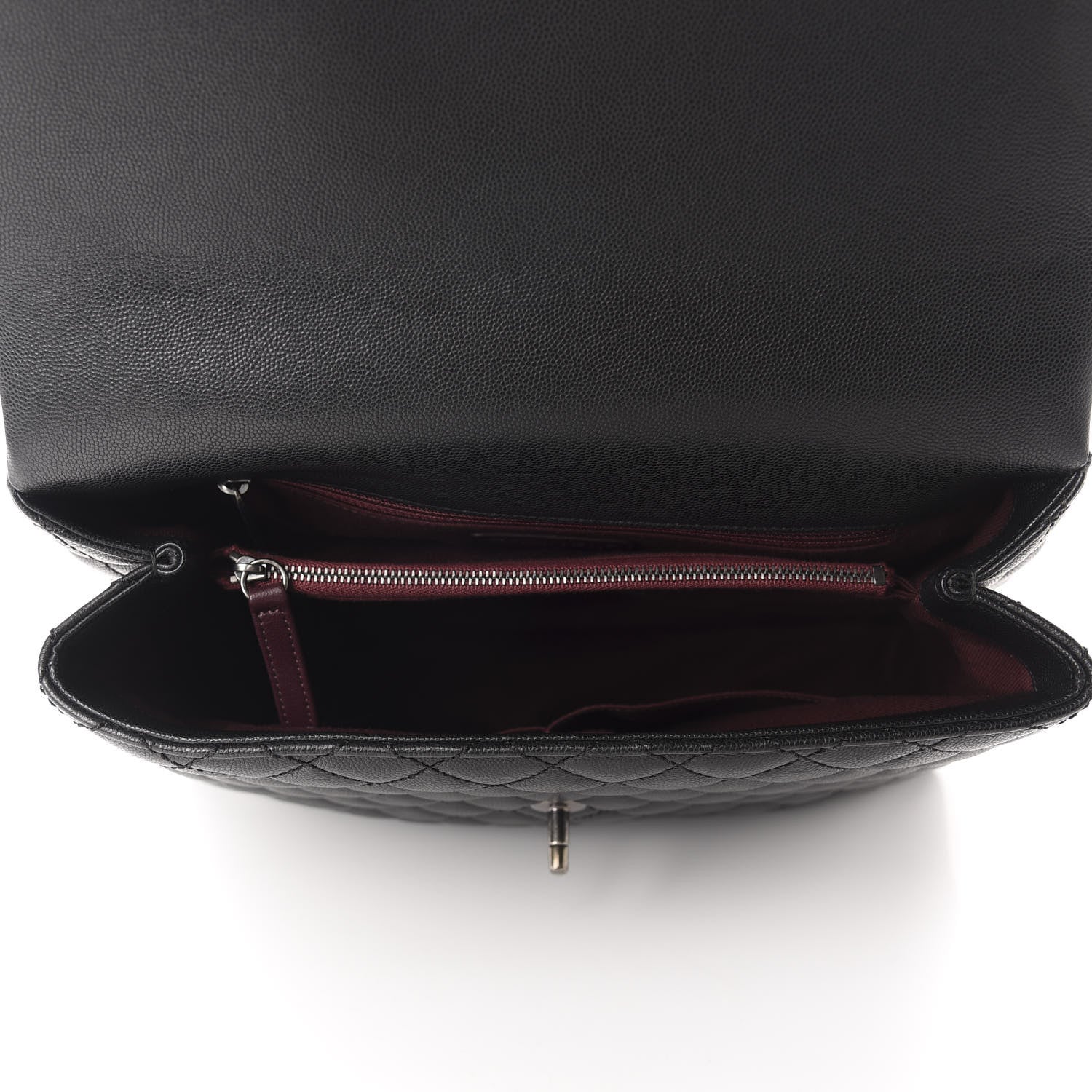 Chanel Caviar Quilted Large Coco Handle Flap Black 5 of 11