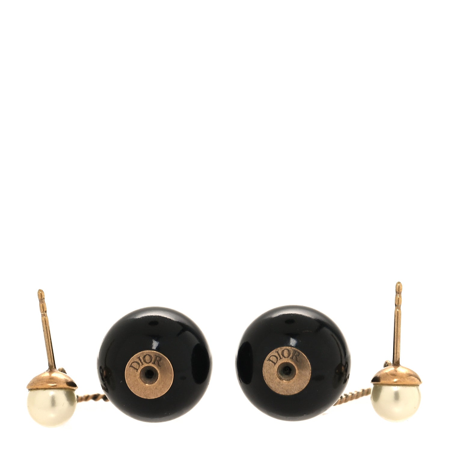 Christian Dior Pearl Mise En Dior Tribal Chain Earrings Black White 3 of 4