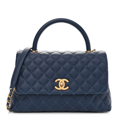 Chanel Caviar Quilted Small Coco Handle Flap Dark Blue 1 of 9