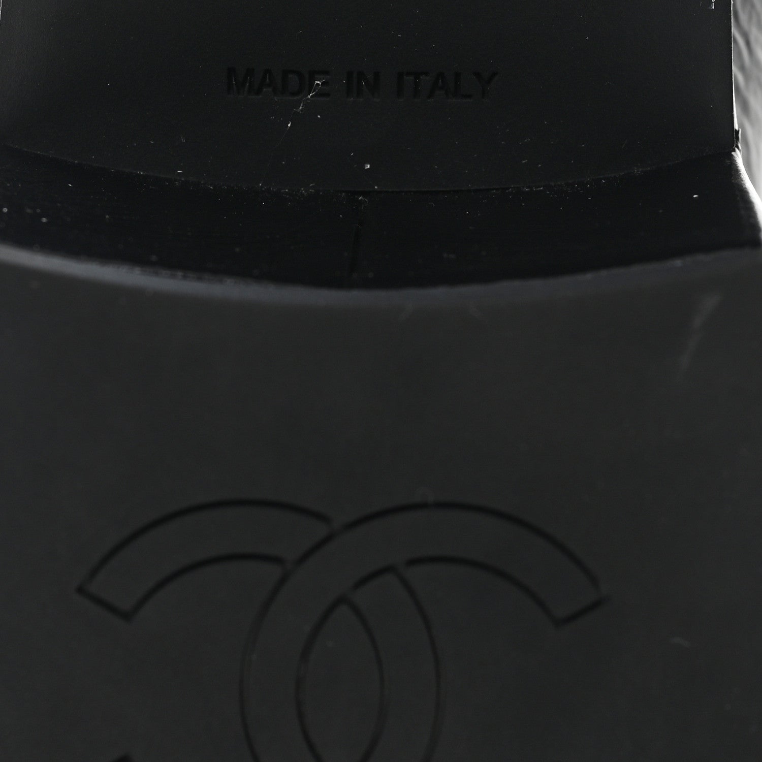 Chanel Shiny Calfskin Logo Loafers 36.5 Black 7 of 9