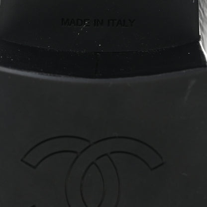 Chanel Shiny Calfskin Logo Loafers 36.5 Black 7 of 9