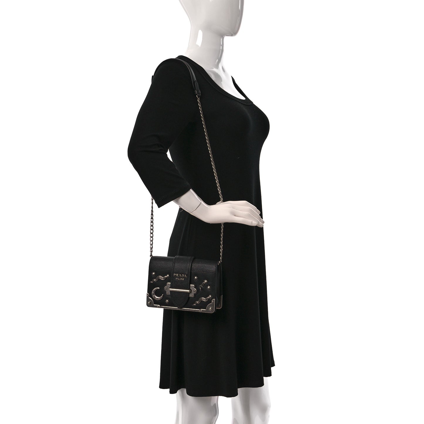 City Calf Saffiano Cahier Astrology Bag Black