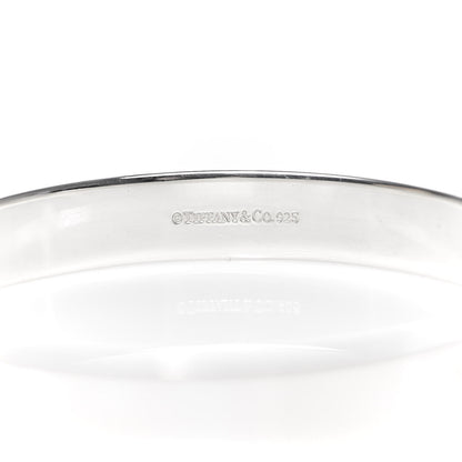 Tiffany Sterling Silver Diamond Narrow Locks Bangle Bracelet 4 of 5