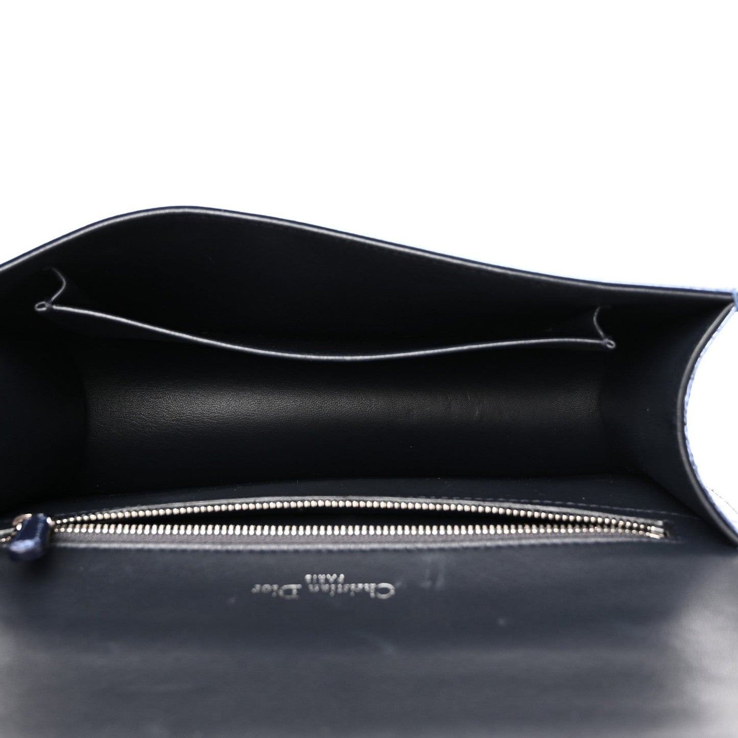 Patent Micro-Cannage Medium Diorama Flap Bag Blue