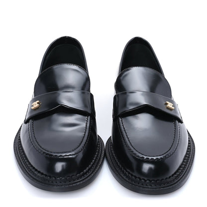 Chanel Shiny Calfskin CC Loafers 42  Black 3 of 7