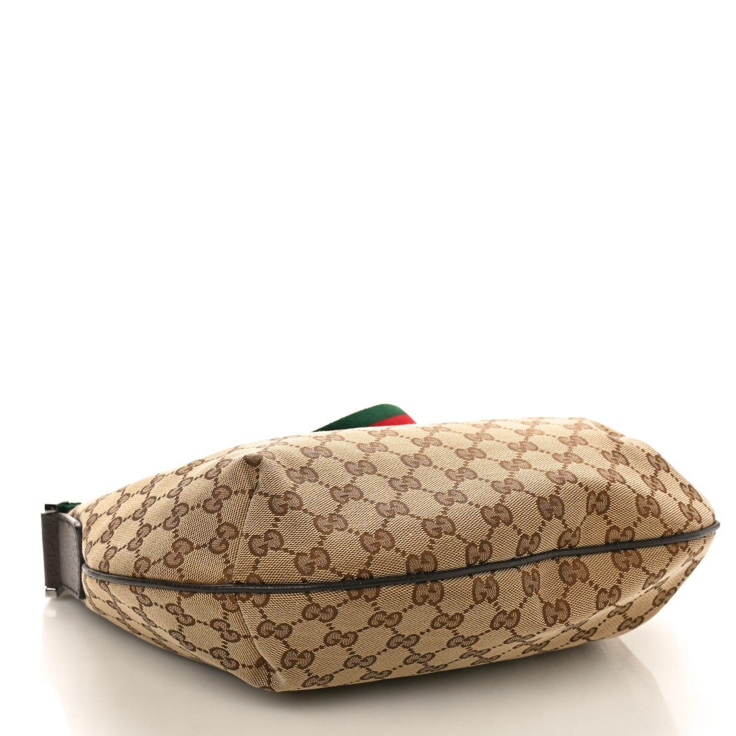 Gucci Monogram Web Medium Half Moon Hobo Dark Brown 4 of 10