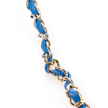 Chanel Lambskin Chevron Quilted Mini Rectangular Flap Blue 12 of 13