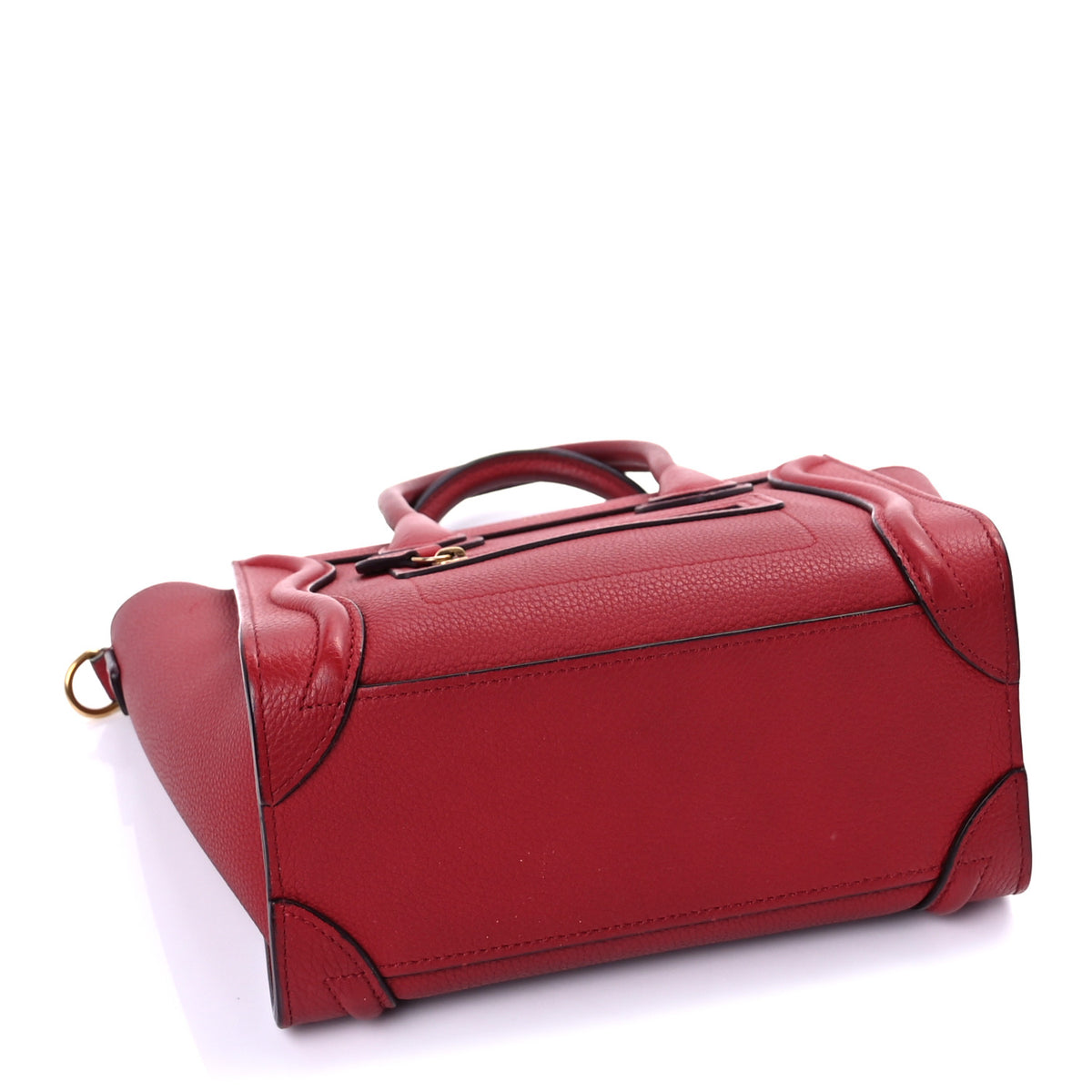 Celine Drummed Calfskin Nano Luggage Merlot 3 of 9