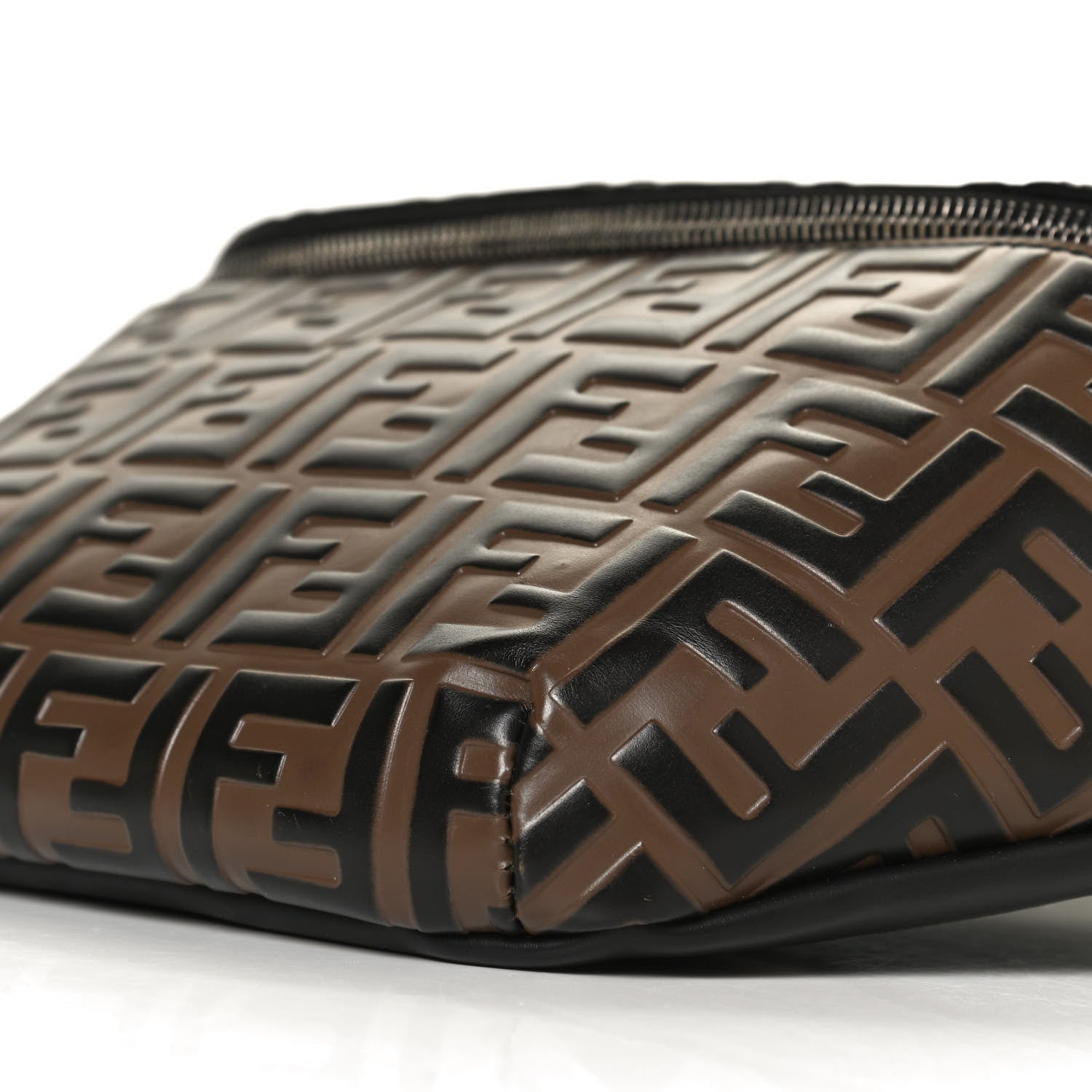 Fendi Vitello Century Bi-Color FF 1974 Embossed Belt Bag Maya Black 11 of 12