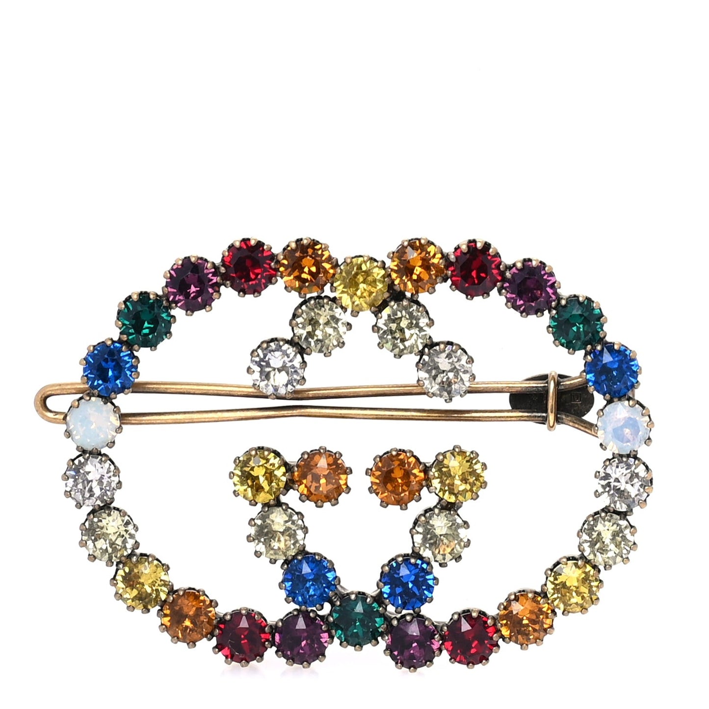 Crystal Interlocking G Hair Clip Multicolor Multicolor