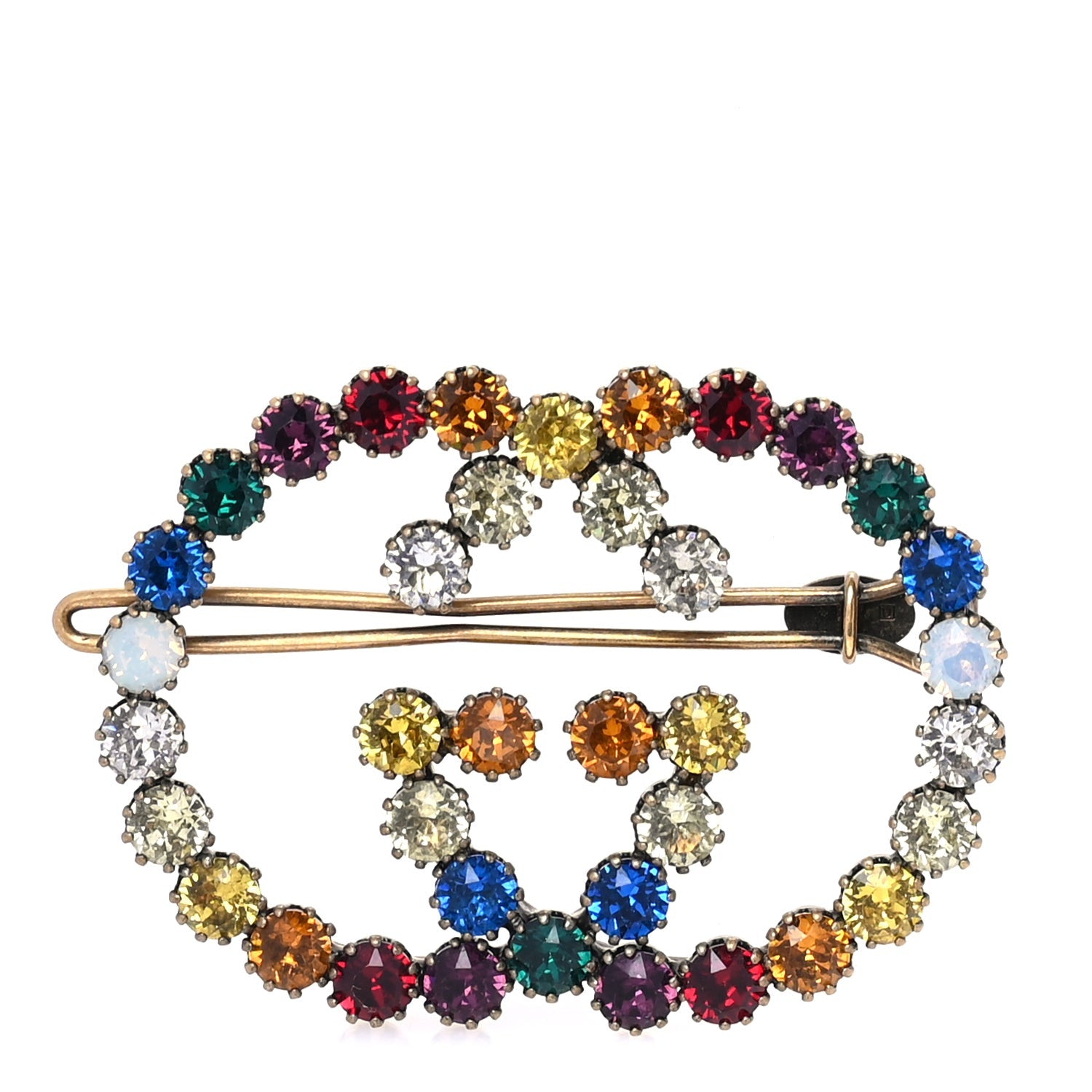 Gucci Crystal Interlocking G Hair Clip Multicolor Multicolor 1 of 4