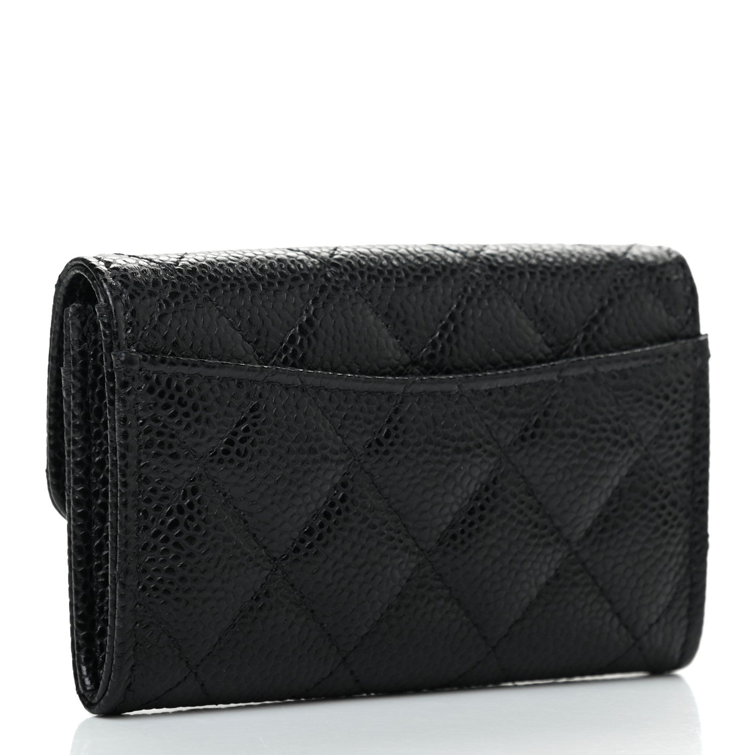 Chanel Caviar Quilted Flap Card Holder Wallet Black 3 of 8