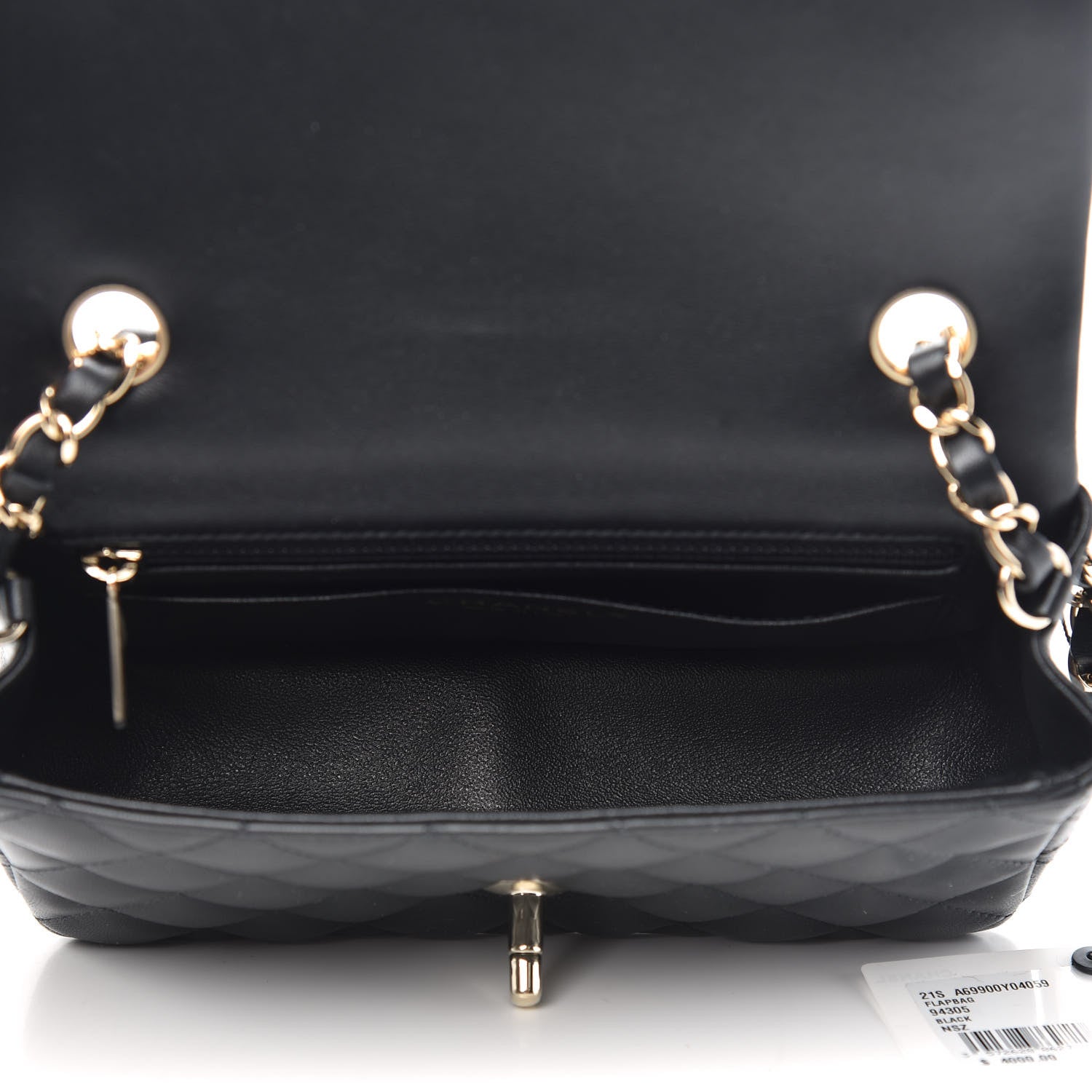 Chanel Lambskin Quilted Mini Rectangular Flap Black 5 of 10