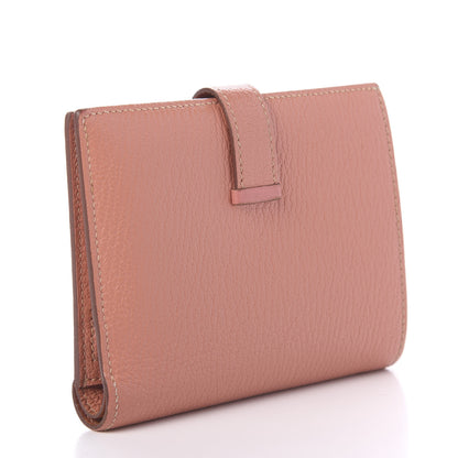 Hermes Chevre Mysore Bearn Compact Wallet Crevette 3 of 9