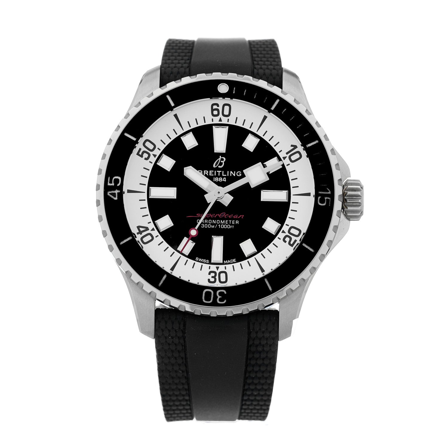 Breitling Stainless Steel Rubber 44mm SuperOcean Automatic Watch Black A17376 1 of 5