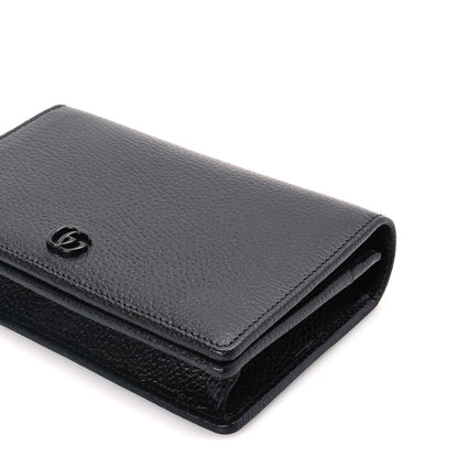 Gucci Dollar Calfskin Enamel Monochrome Mini GG Marmont Chain Wallet Black 8 of 8
