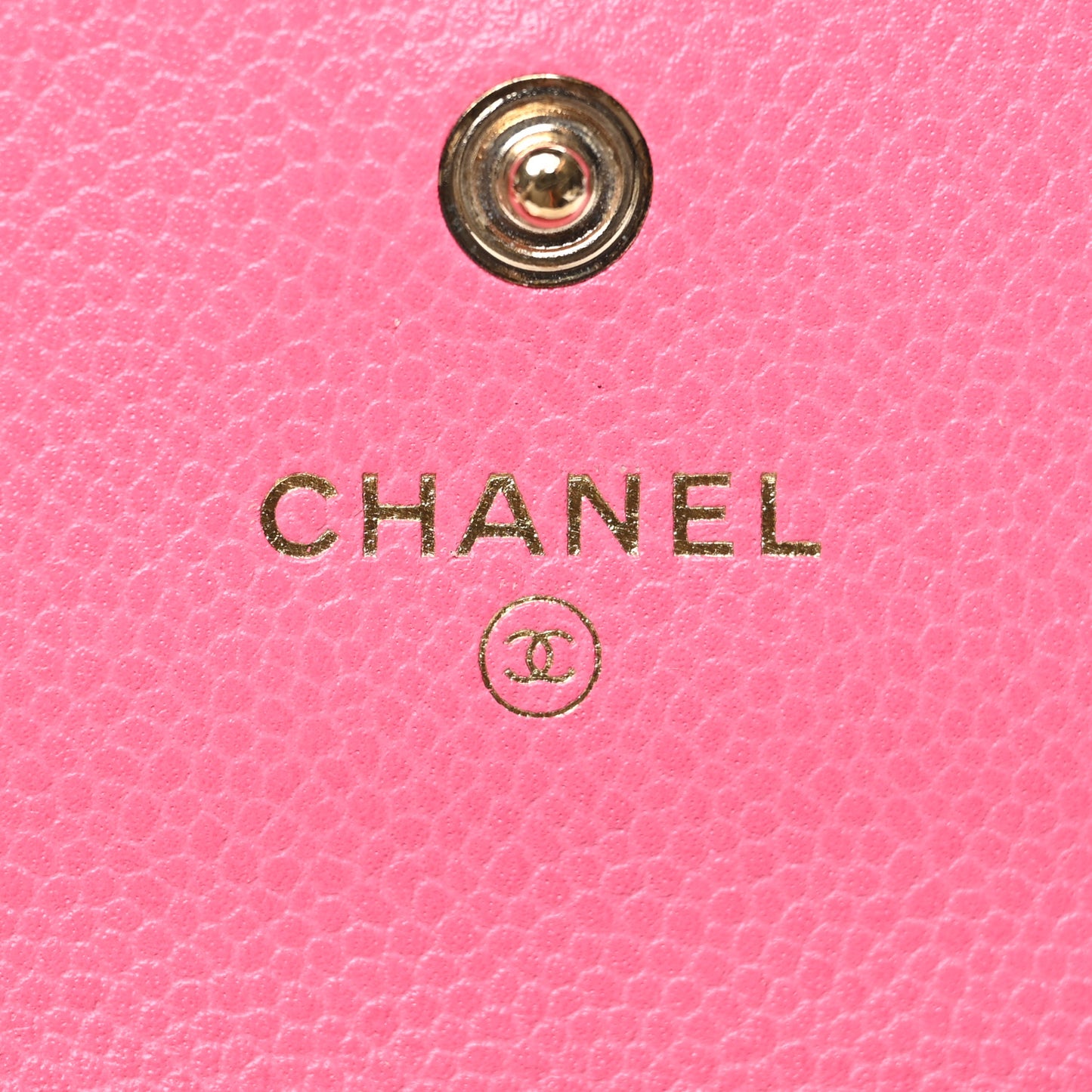 Caviar Quilted Flap Card Holder Pink
