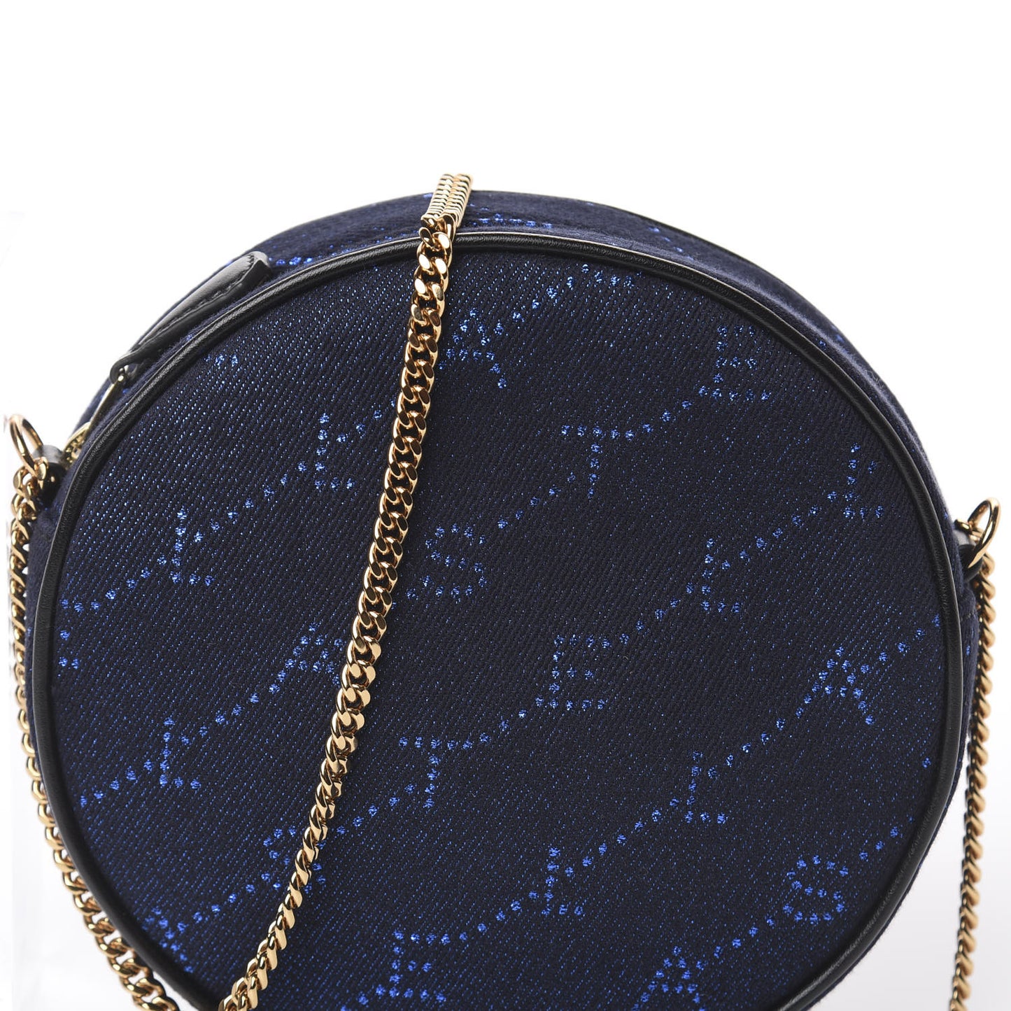 Canvas Monogram Mini Round Crossbody Bag Bluette